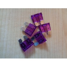 (Ref FB003) 5 x  Professional quality automotive blade fuse 3amp Purple Fuses